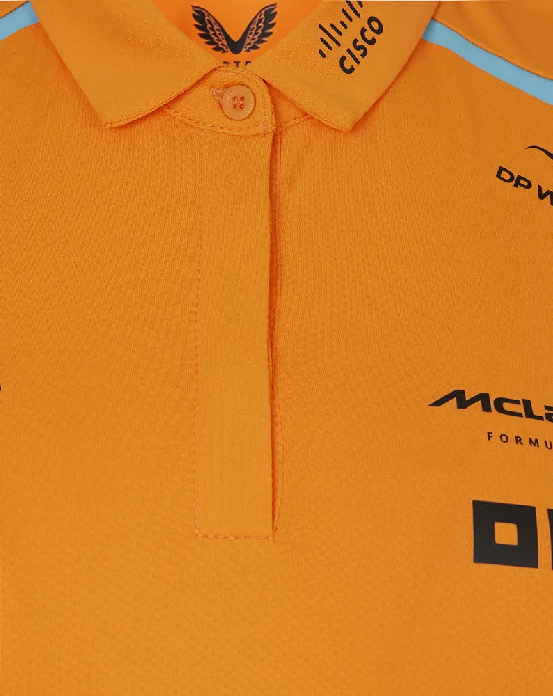 McLaren polo, Castore, team, women, orange, 2024