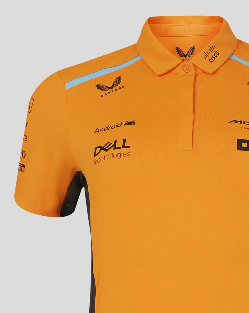 McLaren polo, Castore, team, women, orange, 2024