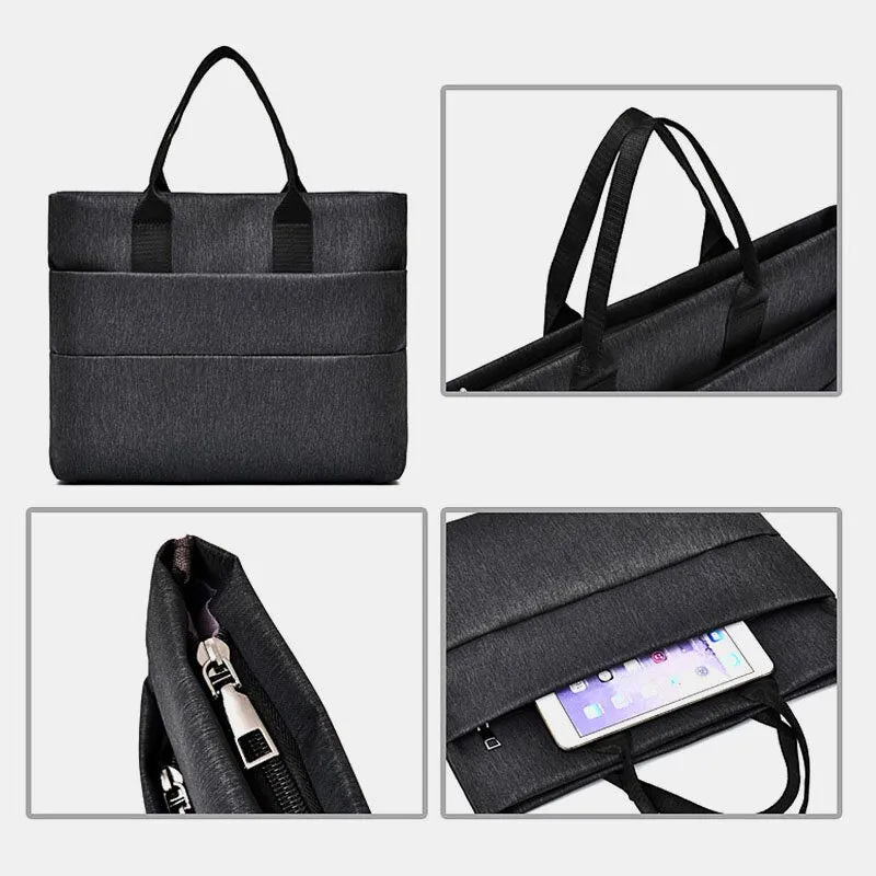 Men Canvas Multi-layer Casual Business Outdoor Portable 13.3 Inch Laptop Bag Handbag