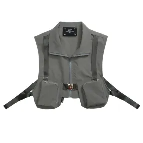 Men Sweater Vest Tooling Fan Can Tactical Vest Men's Multi-Pocket Zipper Vest Summer Waistcoat Vest