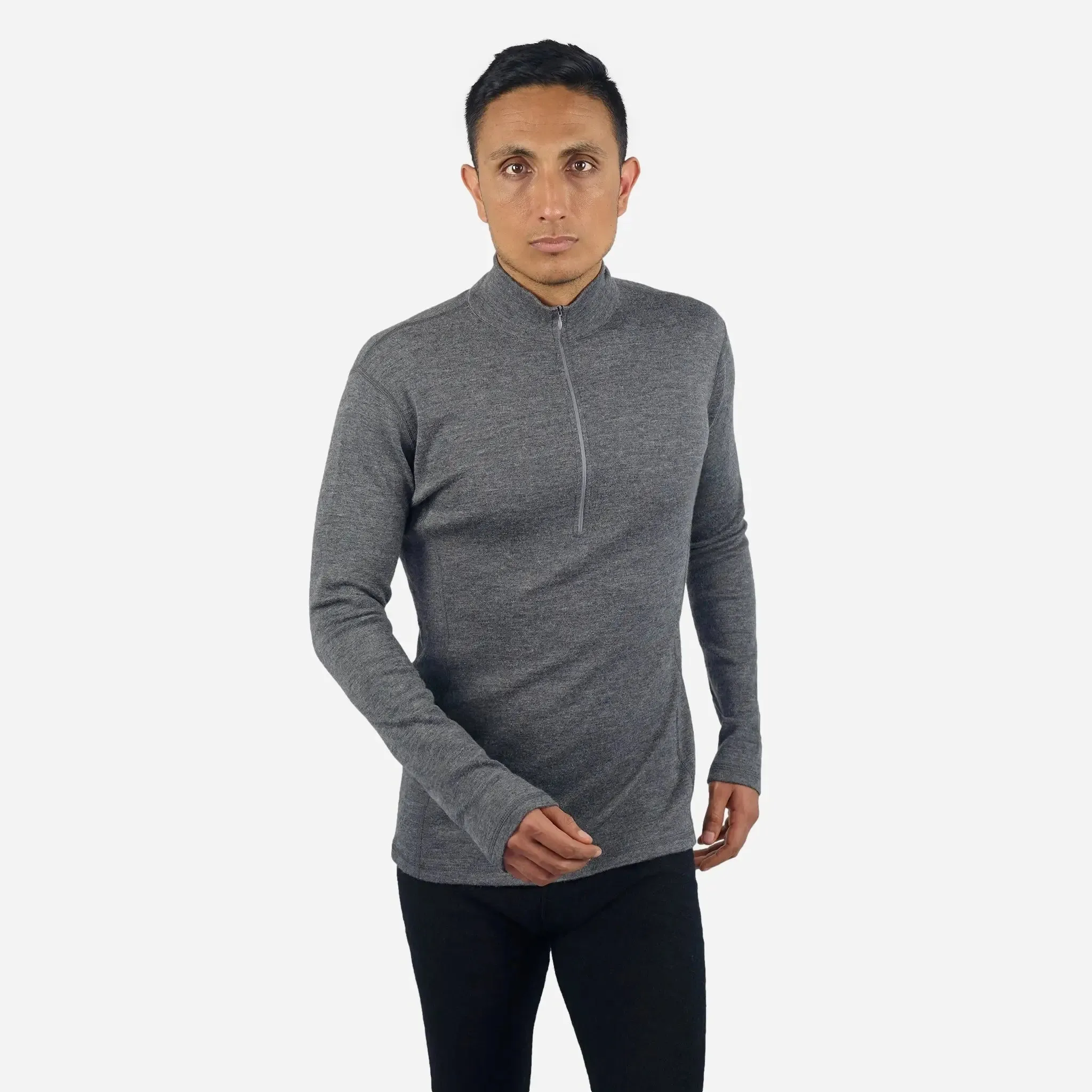 Men's Alpaca Wool Base Layer: 300 Lightweight Half-Zip