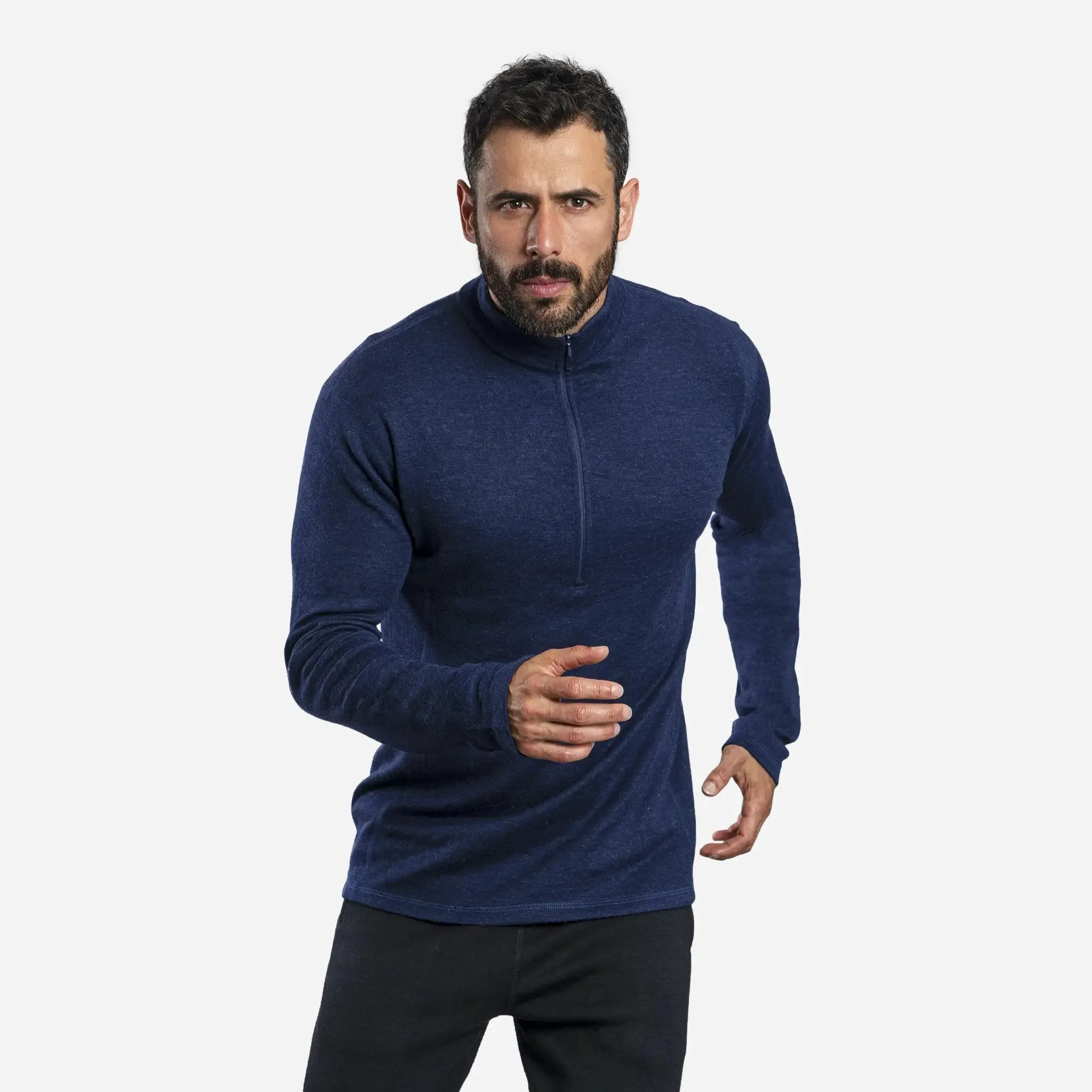 Men's Alpaca Wool Base Layer: 300 Lightweight Half-Zip