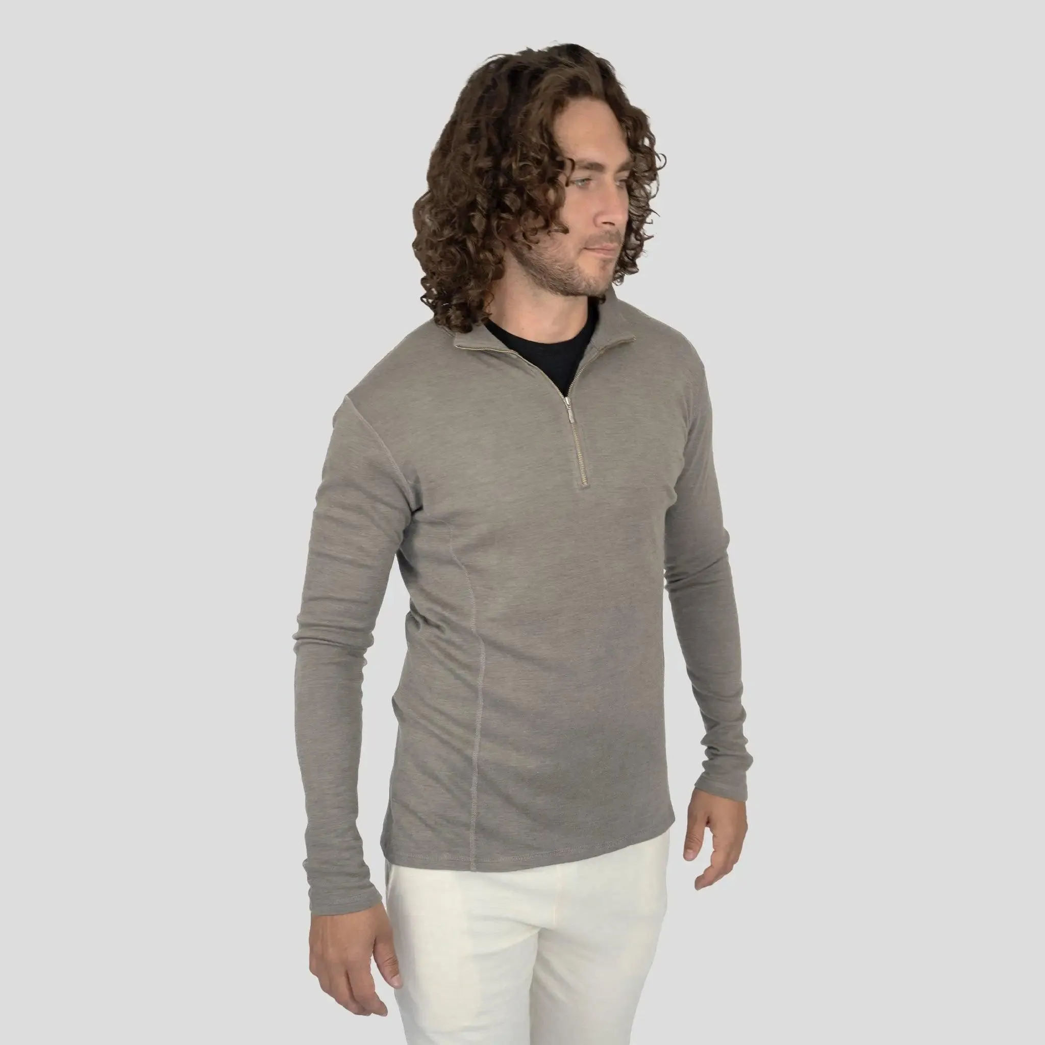 Men's Alpaca Wool Base Layer: 300 Lightweight Half-Zip