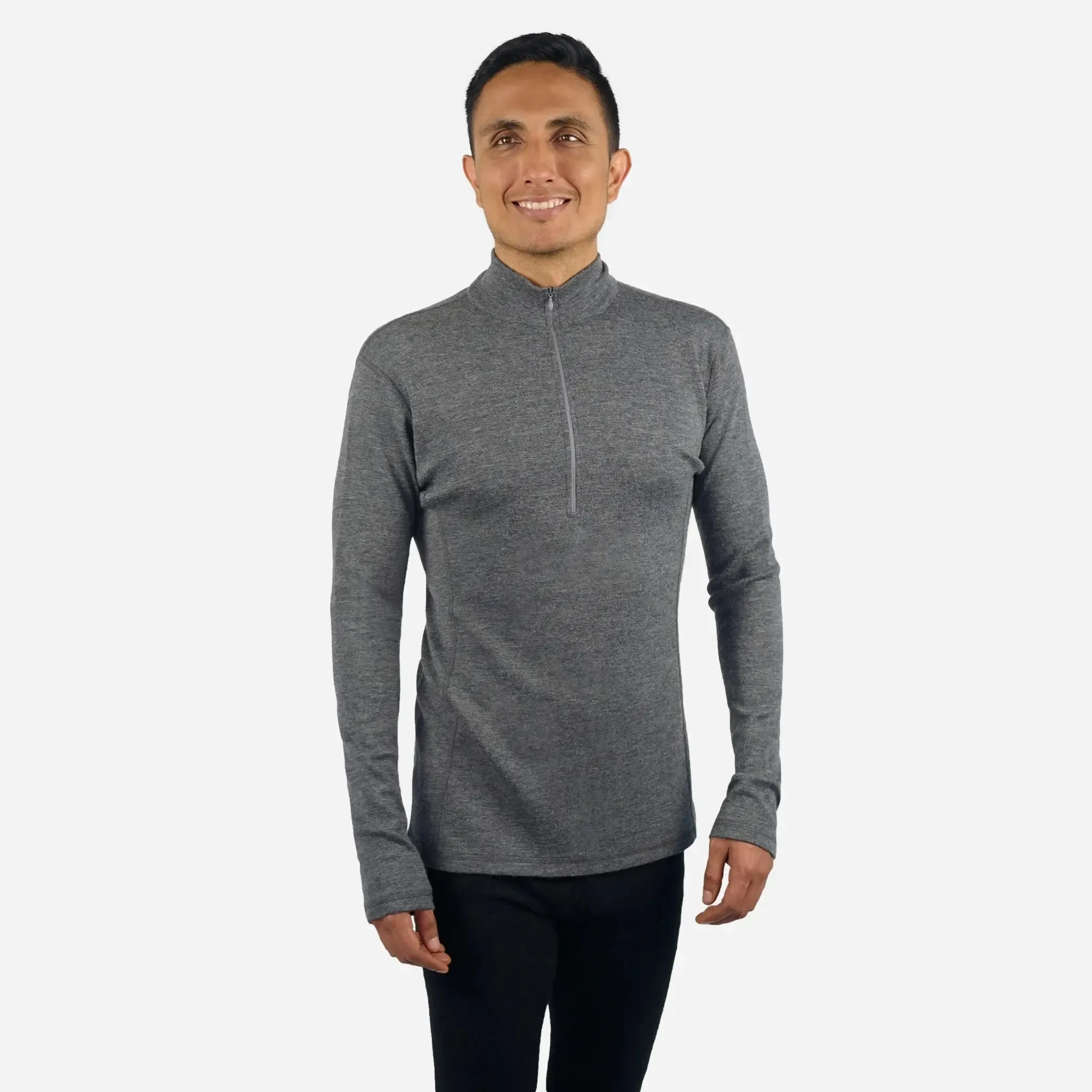 Men's Alpaca Wool Base Layer: 300 Lightweight Half-Zip