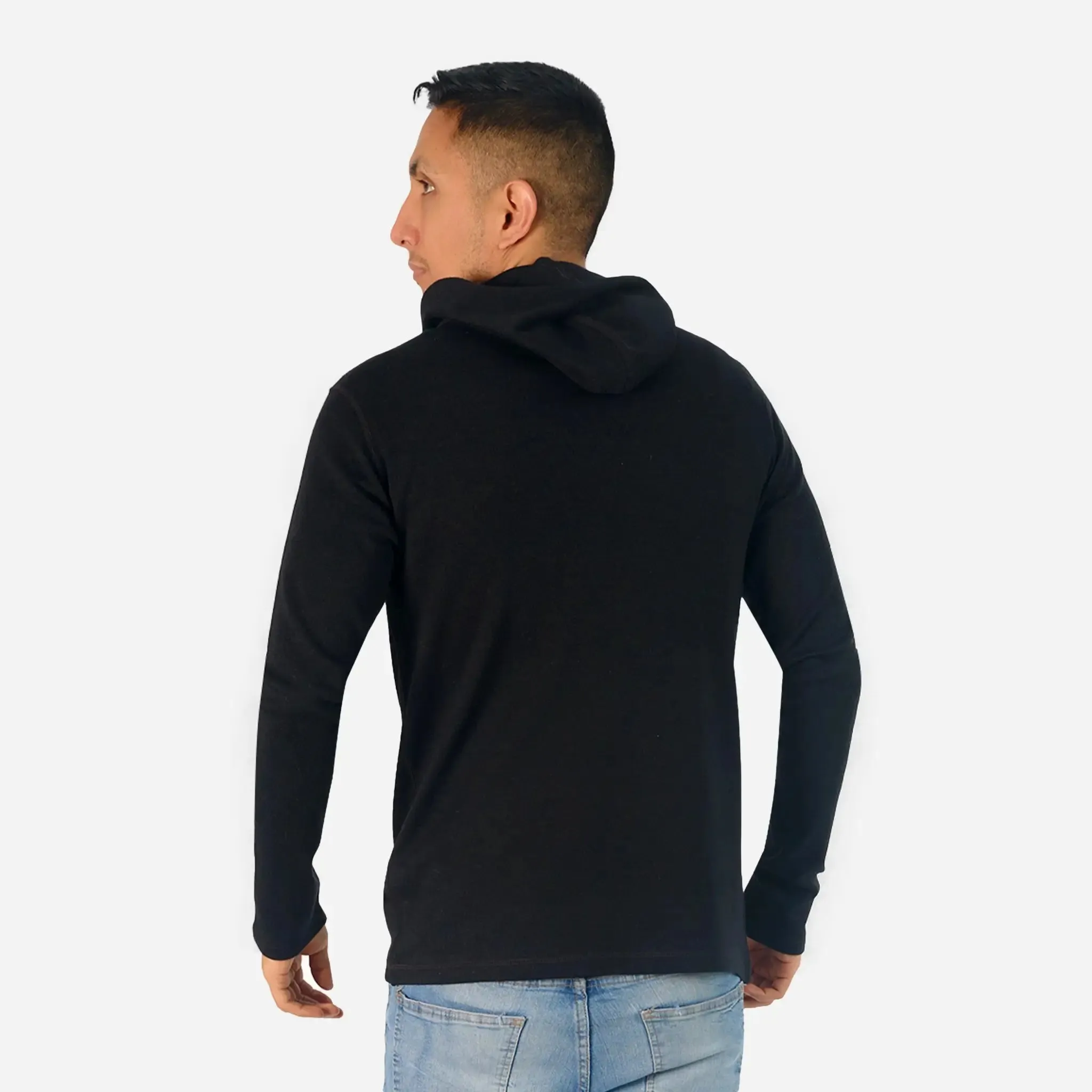 Men's Alpaca Wool Pullover Hoodie: 300 Lightweight