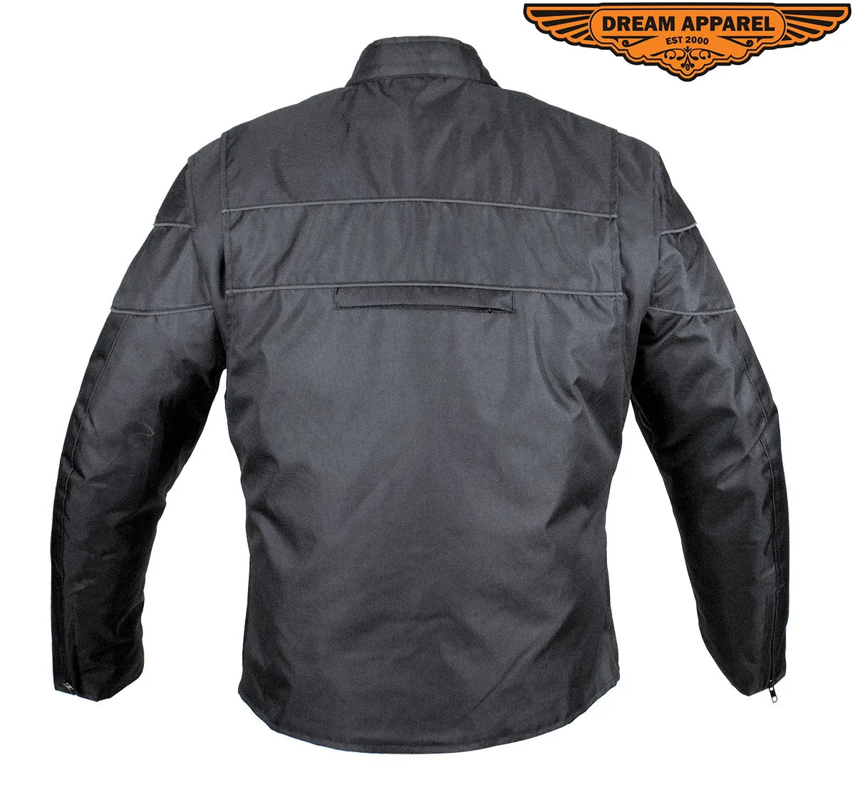 Men's Black Textile Racer Style Jacket