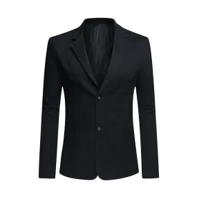 Mens Casual 2 Buttons Slim Fit Jacket Sport Coat Black