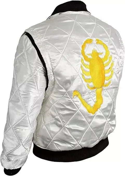 Men's Drive Scorpion Stylish Satin Fitted Ryan Designer Gosling Movie  embroidery Jacket