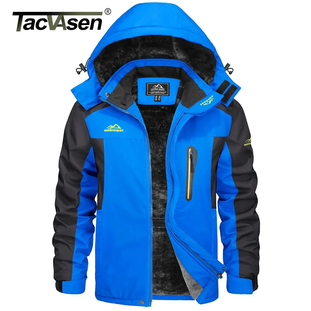 Men's Waterproof Ski Jacket – Fleece-Lined Winter Parka Windbreaker