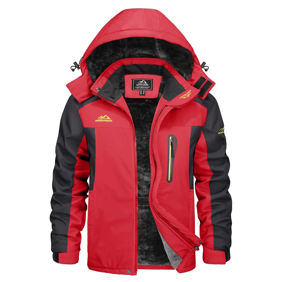 Men's Waterproof Ski Jacket – Fleece-Lined Winter Parka Windbreaker