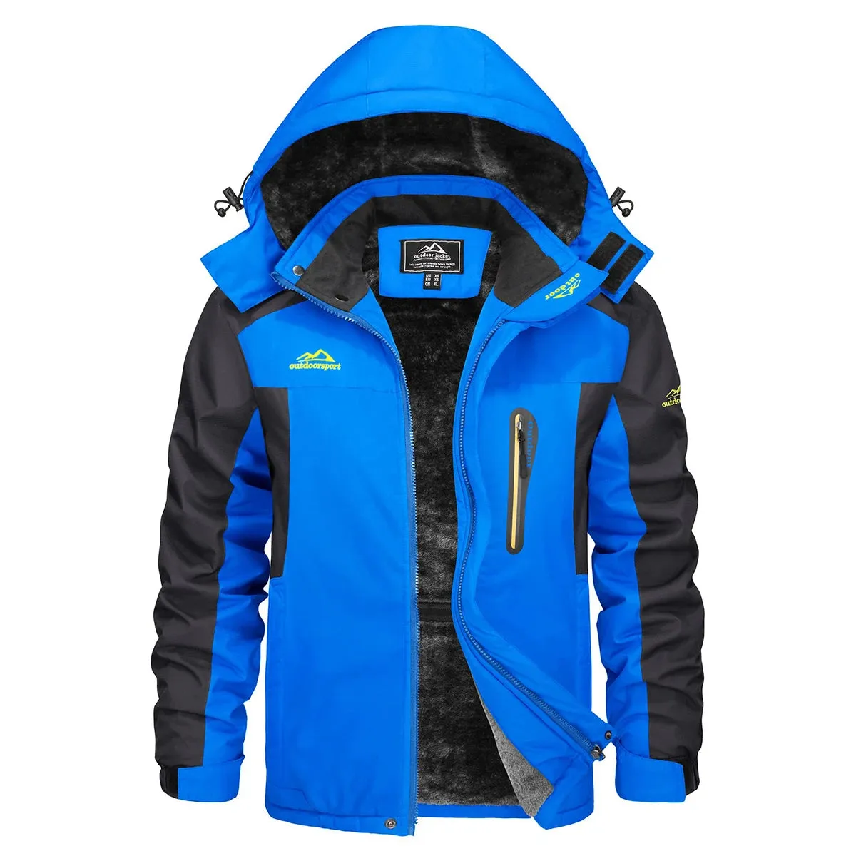 Men's Waterproof Ski Jacket – Fleece-Lined Winter Parka Windbreaker