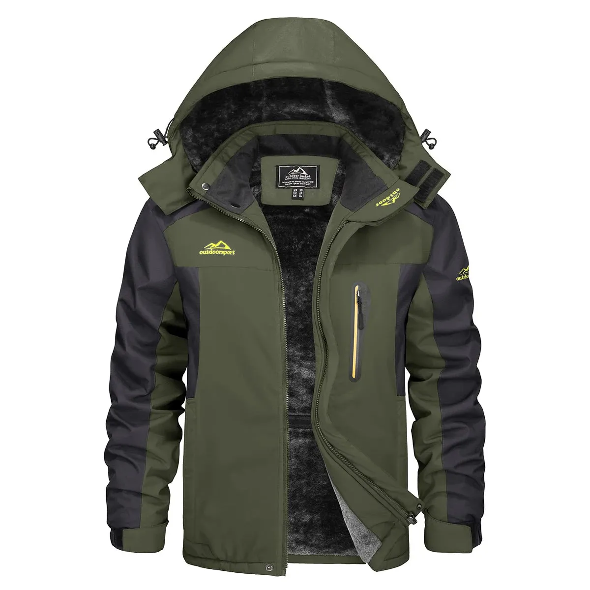 Men's Waterproof Ski Jacket – Fleece-Lined Winter Parka Windbreaker