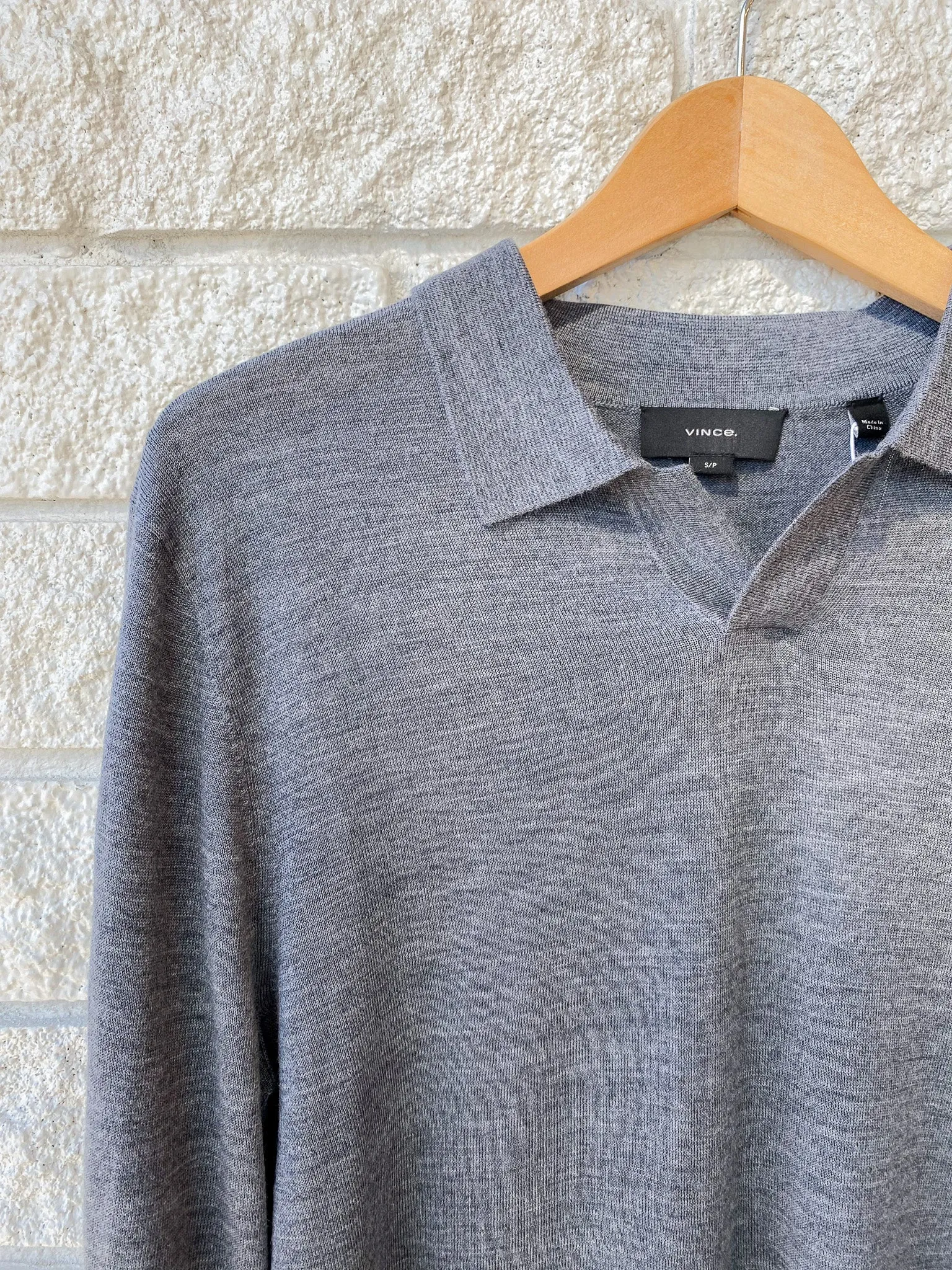 Merino L/S Johnny Collar