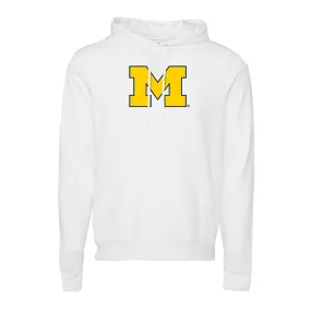 Michigan Outline Block M Sponge Fleece Hoodie - White