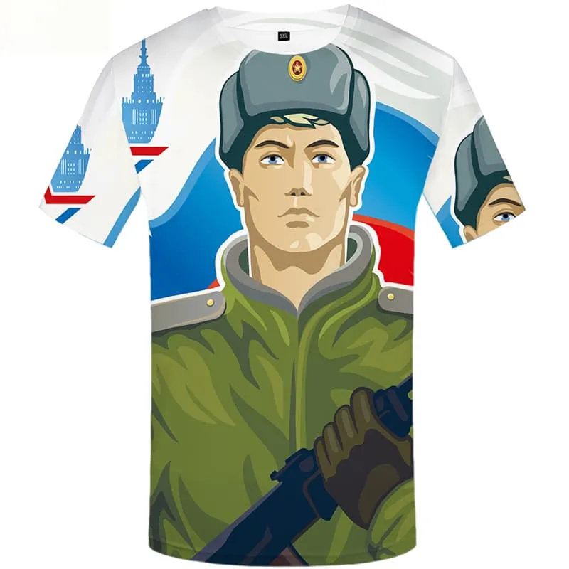 Military T-shirt Men Russia T-shirts Graphic War Shirt Print Short Sleeve summer