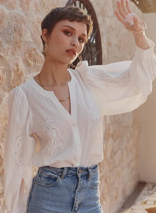 MLM - Moroccan lace blouse - Chalk