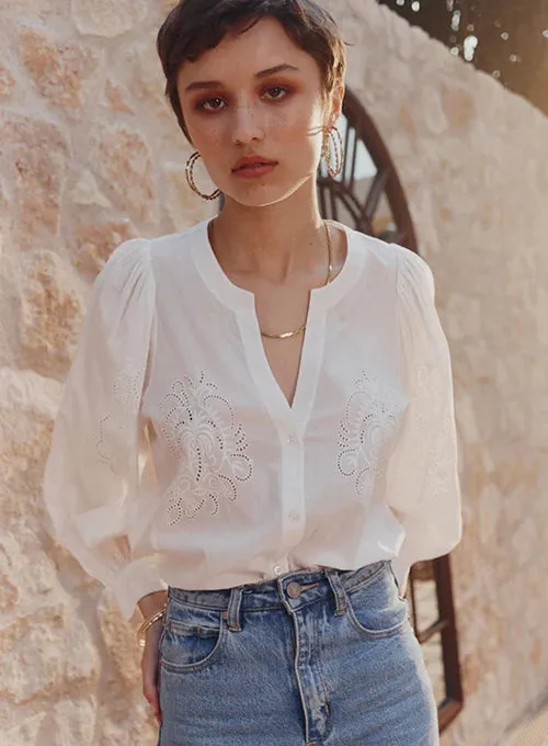 MLM - Moroccan lace blouse - Chalk