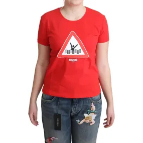 Moschino Chic Red Graphic Cotton Tee