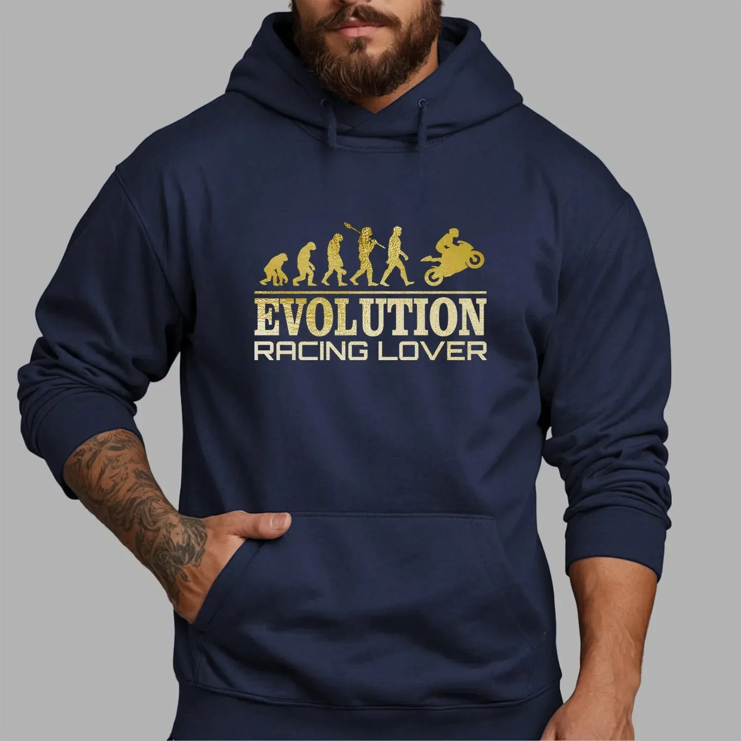 Motorcycle Racing Evolution Hoodie - Gift for Motorbike Enthusiasts - Men's Fashion