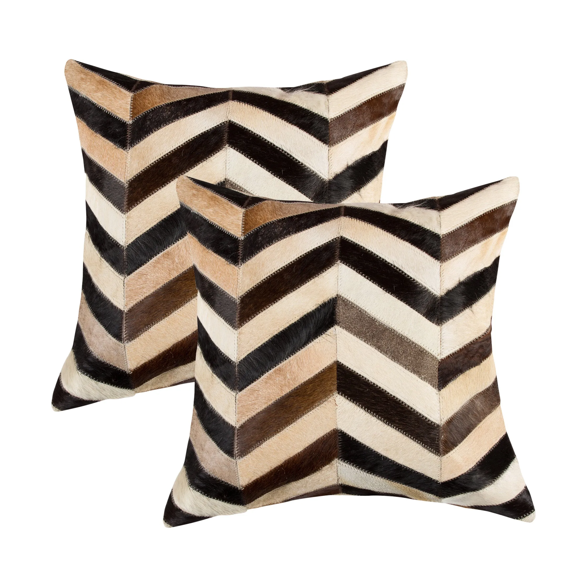 Natural Home Decor Torino Chevron Cowhide Pillow-2-Piece