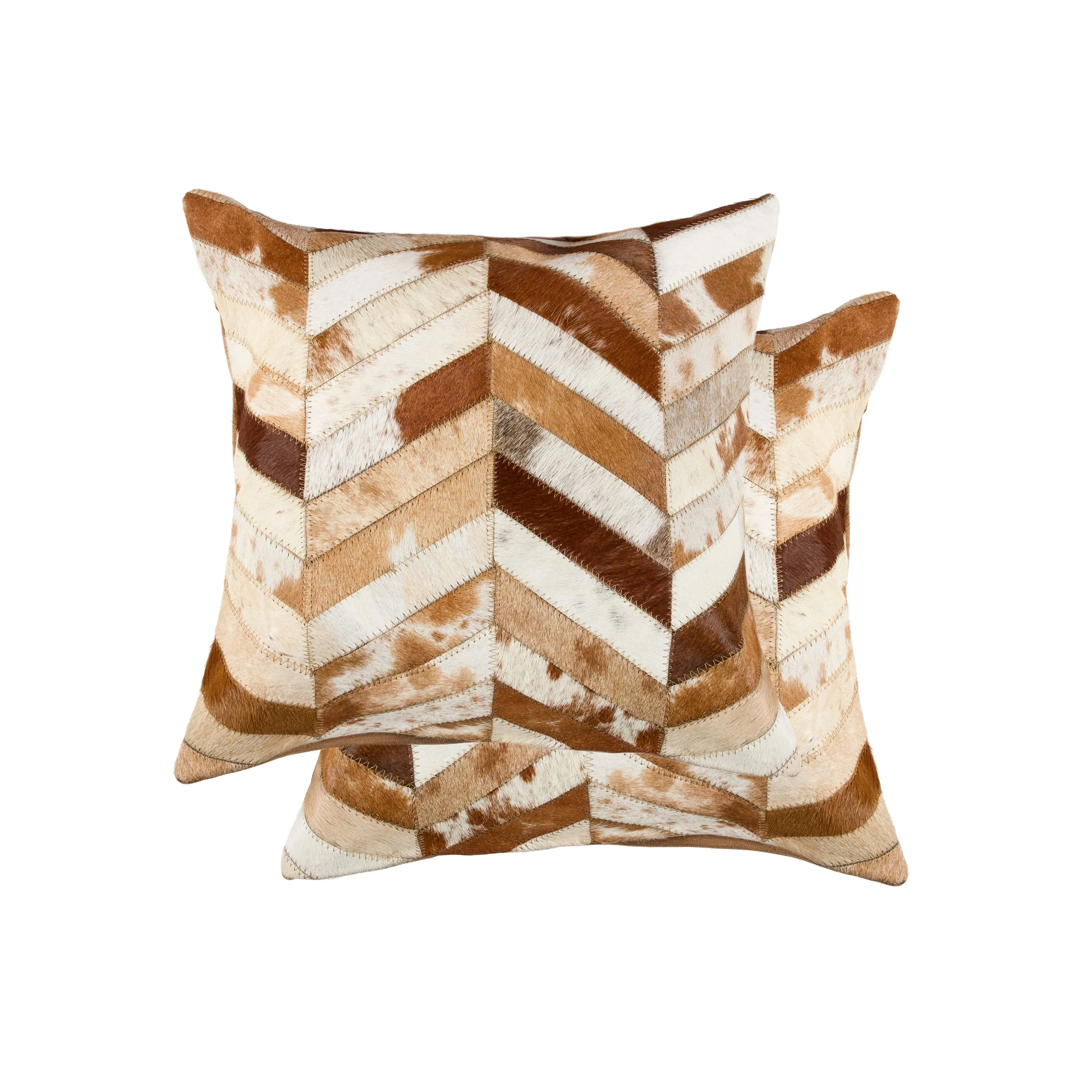 Natural Home Decor Torino Chevron Cowhide Pillow-2-Piece