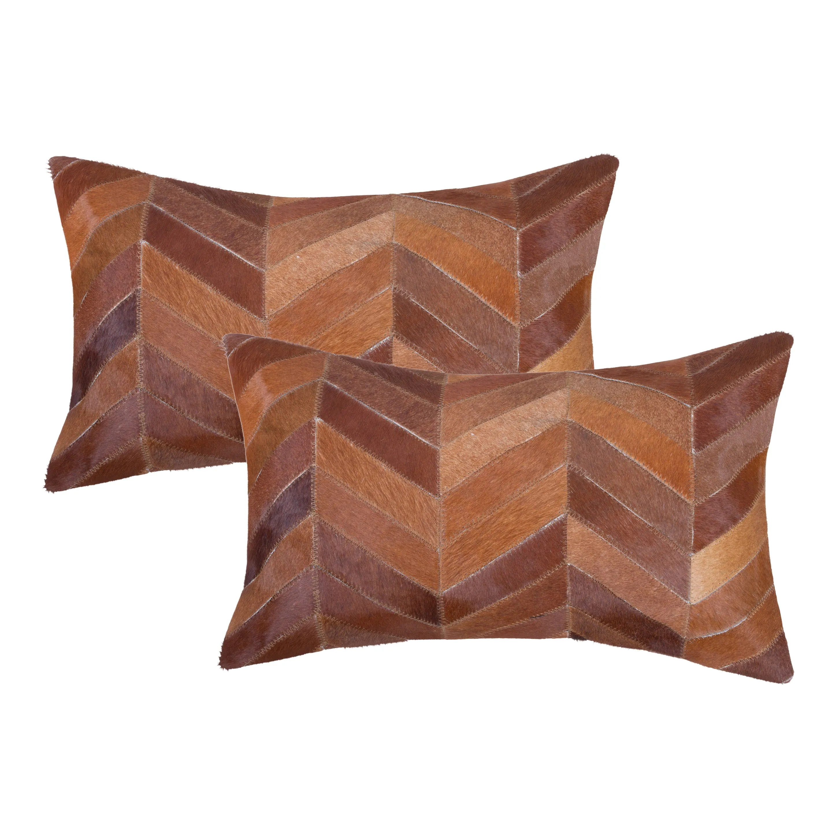 Natural Home Decor Torino Chevron Cowhide Pillow-2-Piece