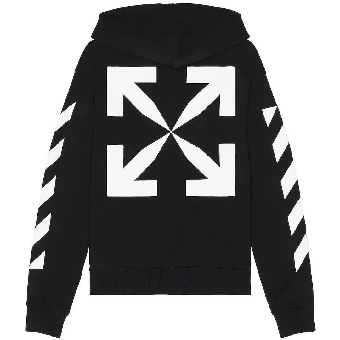 Off White Diag Arrow Black Slim Zip Up Hoodie