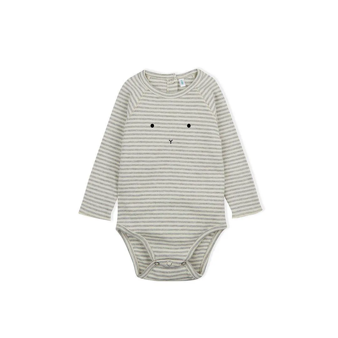 Organic Zoo Bunny Bodysuit - Grey Stripes