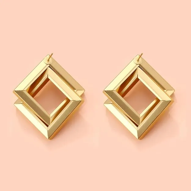 oversized Double Layer Earrings