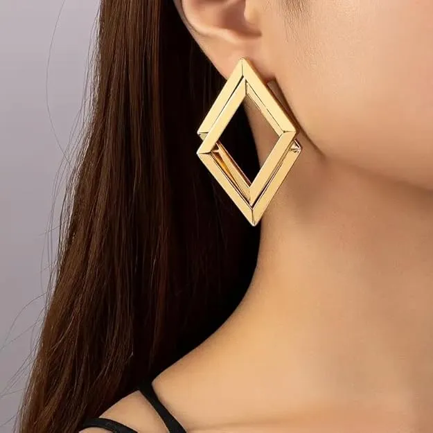 oversized Double Layer Earrings