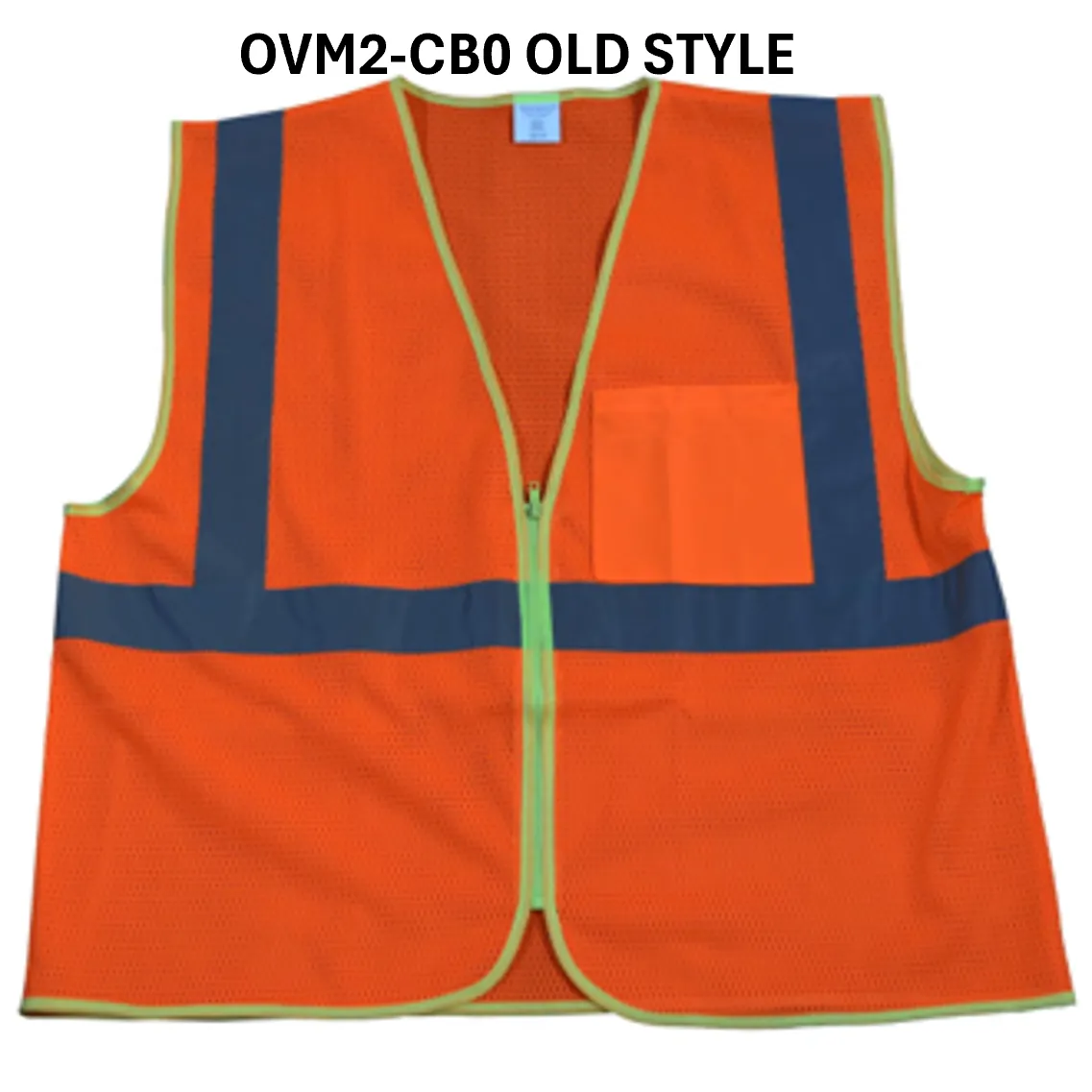 OVM2-CB0 ANSI/ISEA 107-2020 CLASS 2 Orange Mesh Safety Vest Zipper Closure