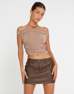 Palita Slinky Bardot Top in Neutral