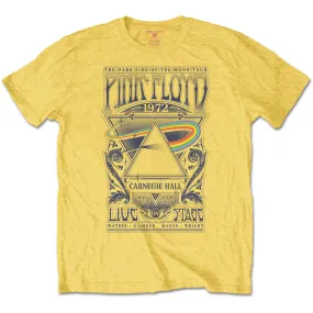 Pink Floyd Adult T-Shirt - Dark Side Of The Moon Tour 1972 - Yellow