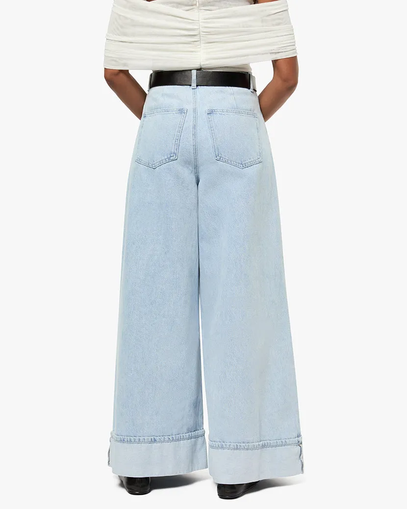 Pleated Wide Leg Jean