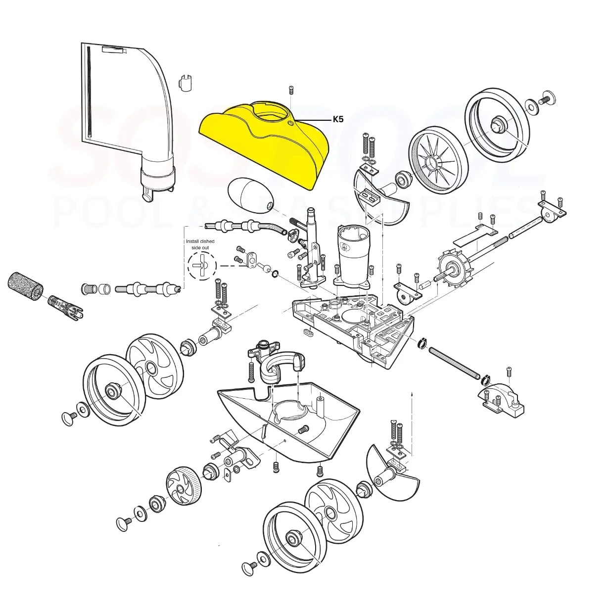 Polaris Top Cover For 280 Cleaners | K5