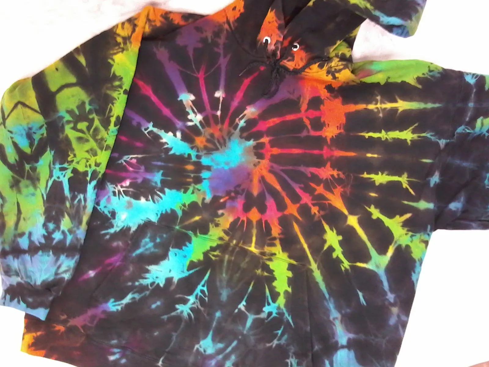 Psychedelic "Black Plasma" Rainbow Pullover Hoodie