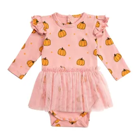 Pumpkin Blush Long Sleeve Tutu Bodysuit