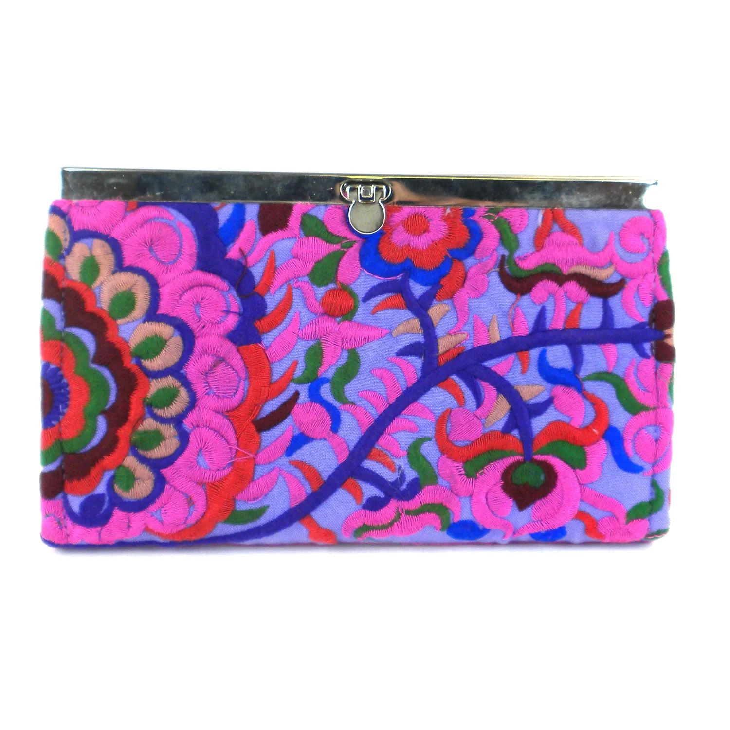 Purple Blossom Snap Clutch Global Groove