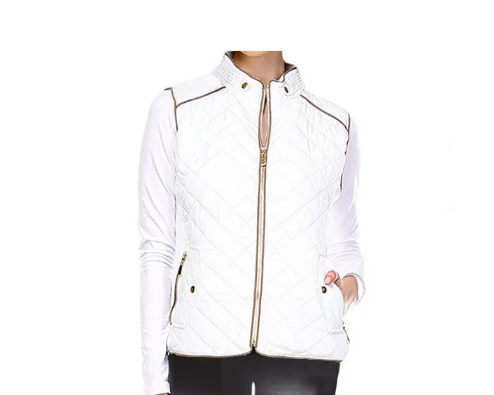 Quilted Vest - White - The Aspen