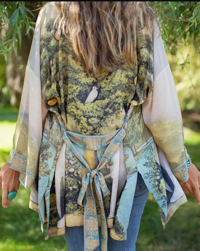 "Tree of Life" Timeless Belted Kimono Jacket