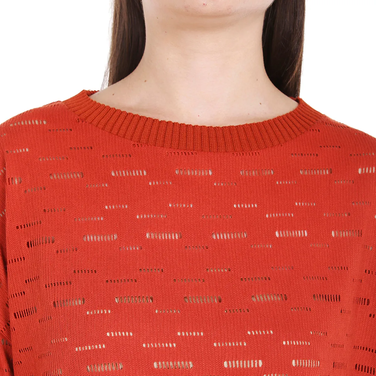 Red Self Design Top