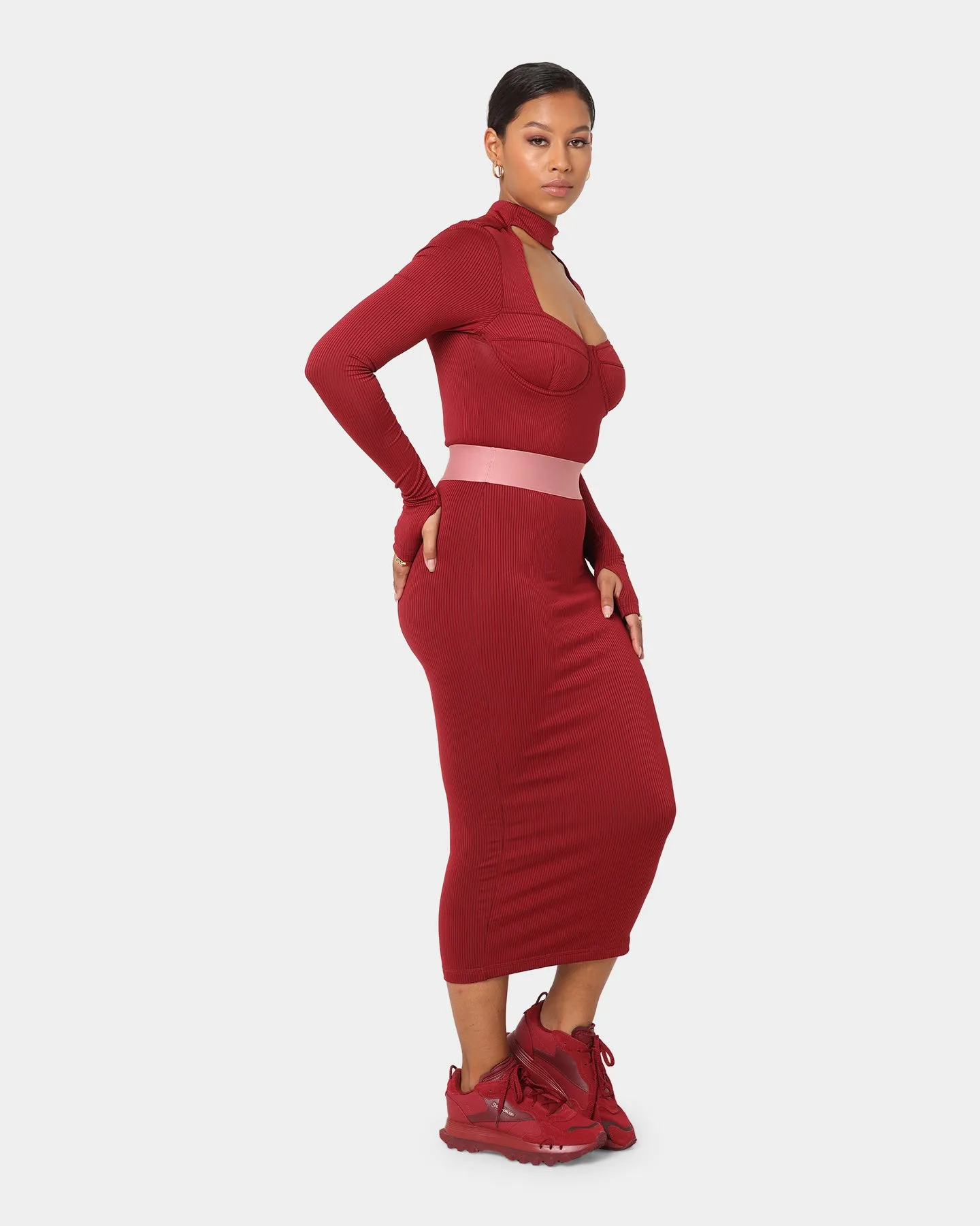 Reebok Women's Cardi B X Reebok Bodysuit Triathlon Red