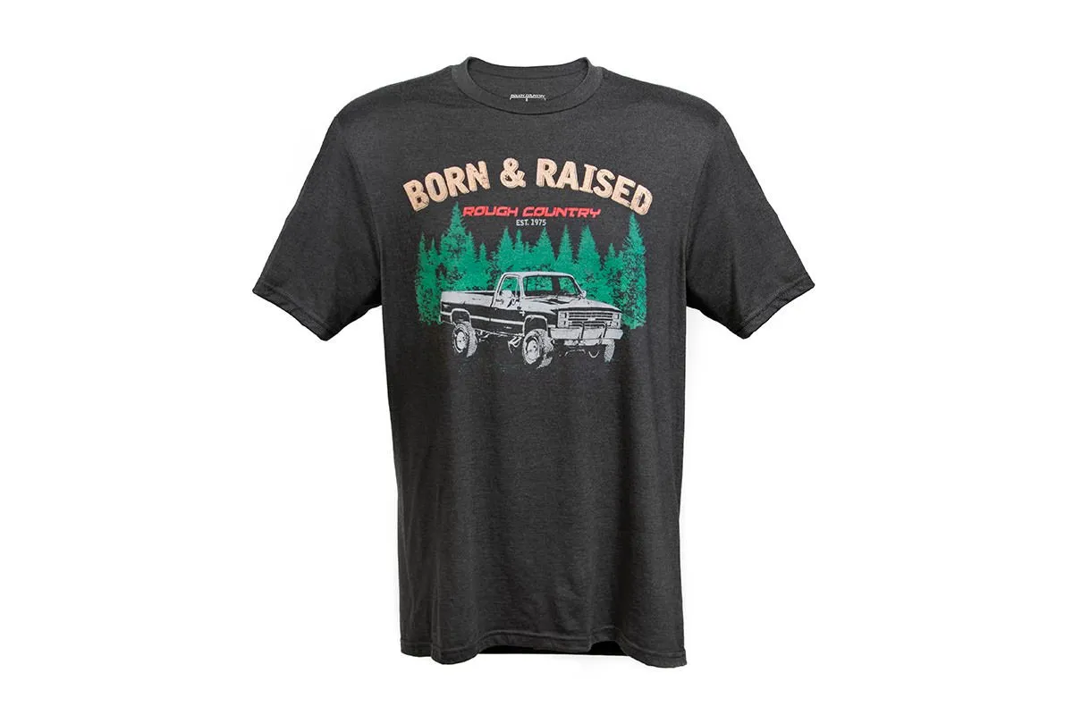 Rough Country T-Shirt - Born & Raised - Black - 2XL