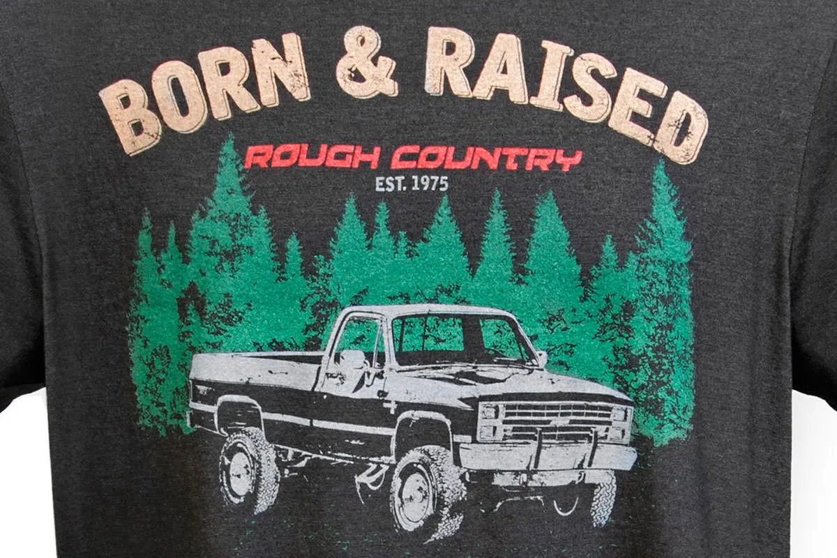 Rough Country T-Shirt - Born & Raised - Black - 2XL