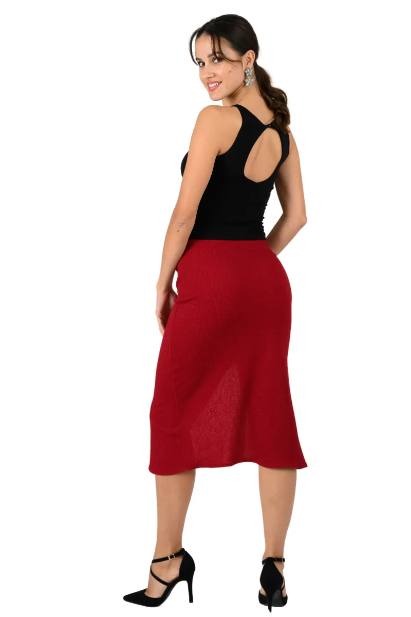 Shimmering Pencil Skirt With Gatherings