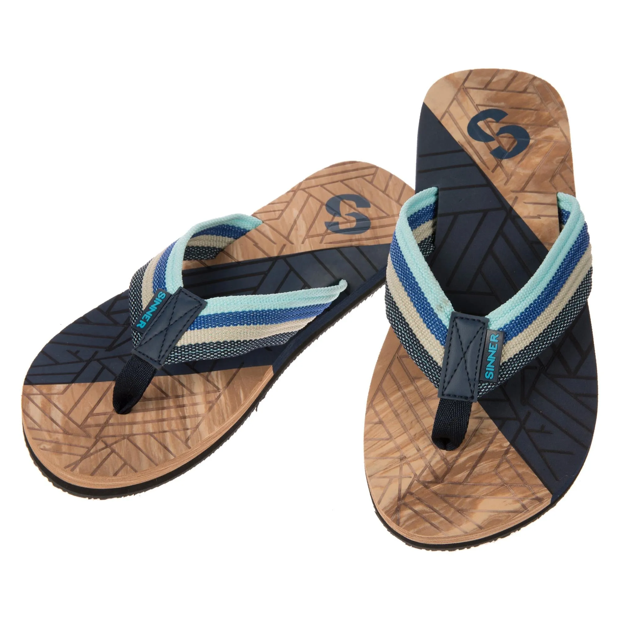 Sinner MANADO Men's Flip Flops - Dark Blue/ Light Brown