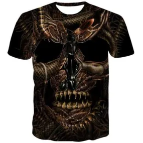 Skull T-shirt Men Animal Tshirt Anime Metal T shirts Funny Punk Tshirt Printed Black Tshirts Novelty Short Sleeve Fashion Men