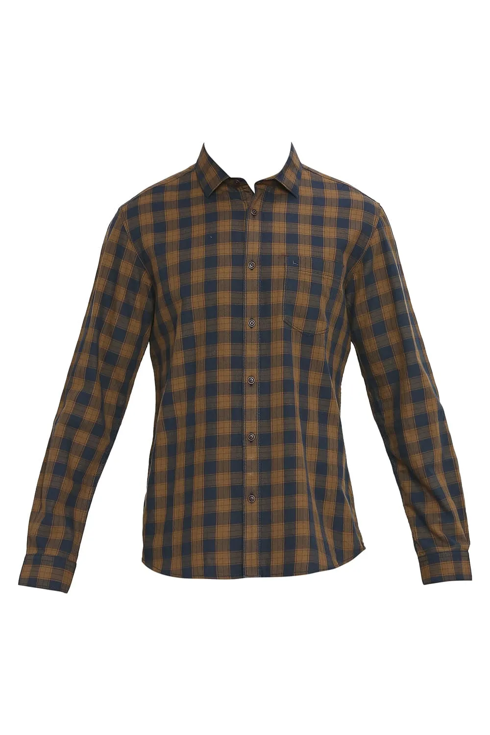 Slim Fit Cotton Twill Checks Shirt