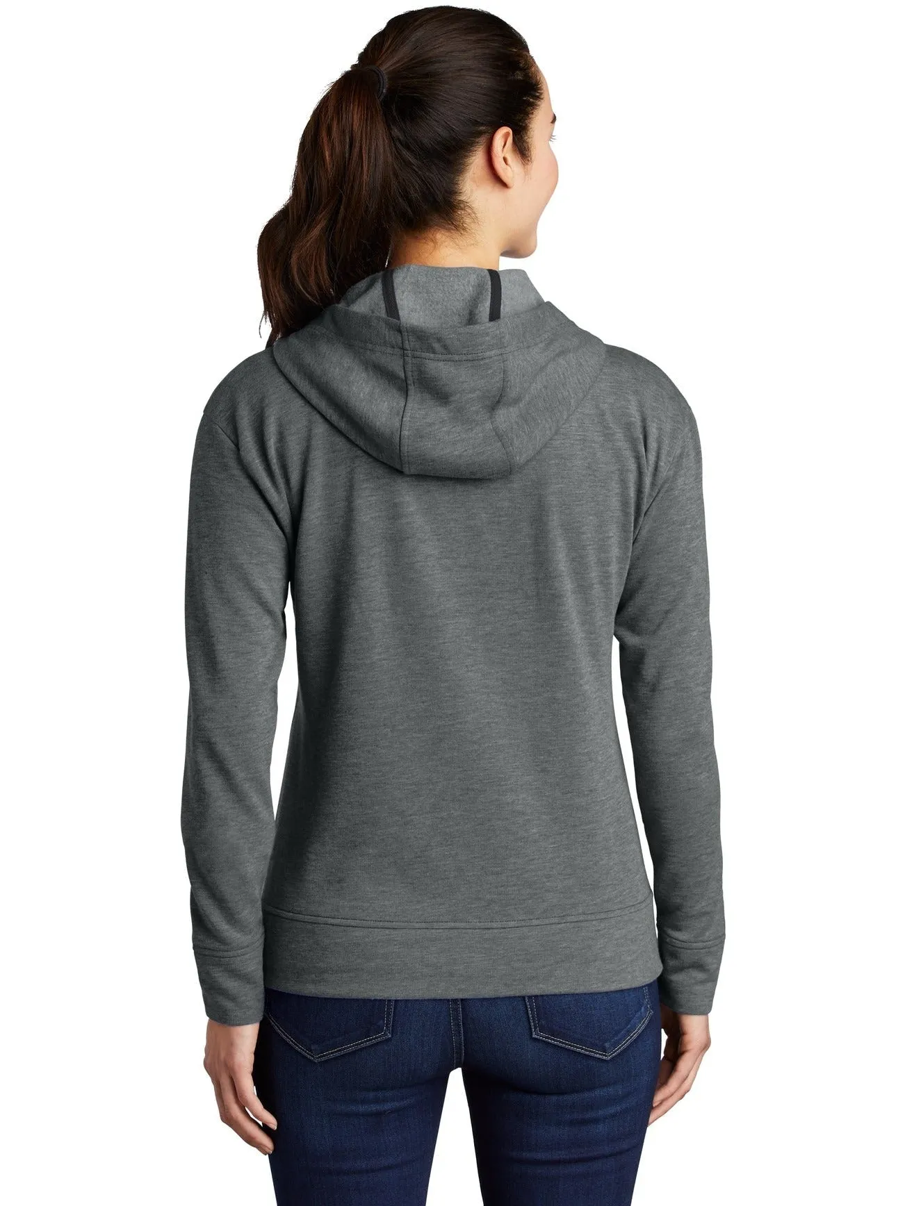 Sport-Tek Ladies Posicharge Tri-Blend Wicking Fleece Full-Zip Hooded Jacket