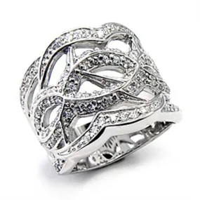 Sterling Silver Ring AAA GRD CZ Clear 7X268 for Women Style High